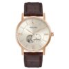 Bulova Men's Classic Automatic Rose Gold Case Brown Leather Watch 42 MM 97A150