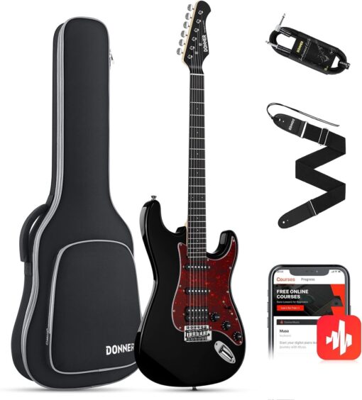 Donner DST-200 Electric Guitar Coil Split Tremelo Bridge Solid Body With Gig Bag